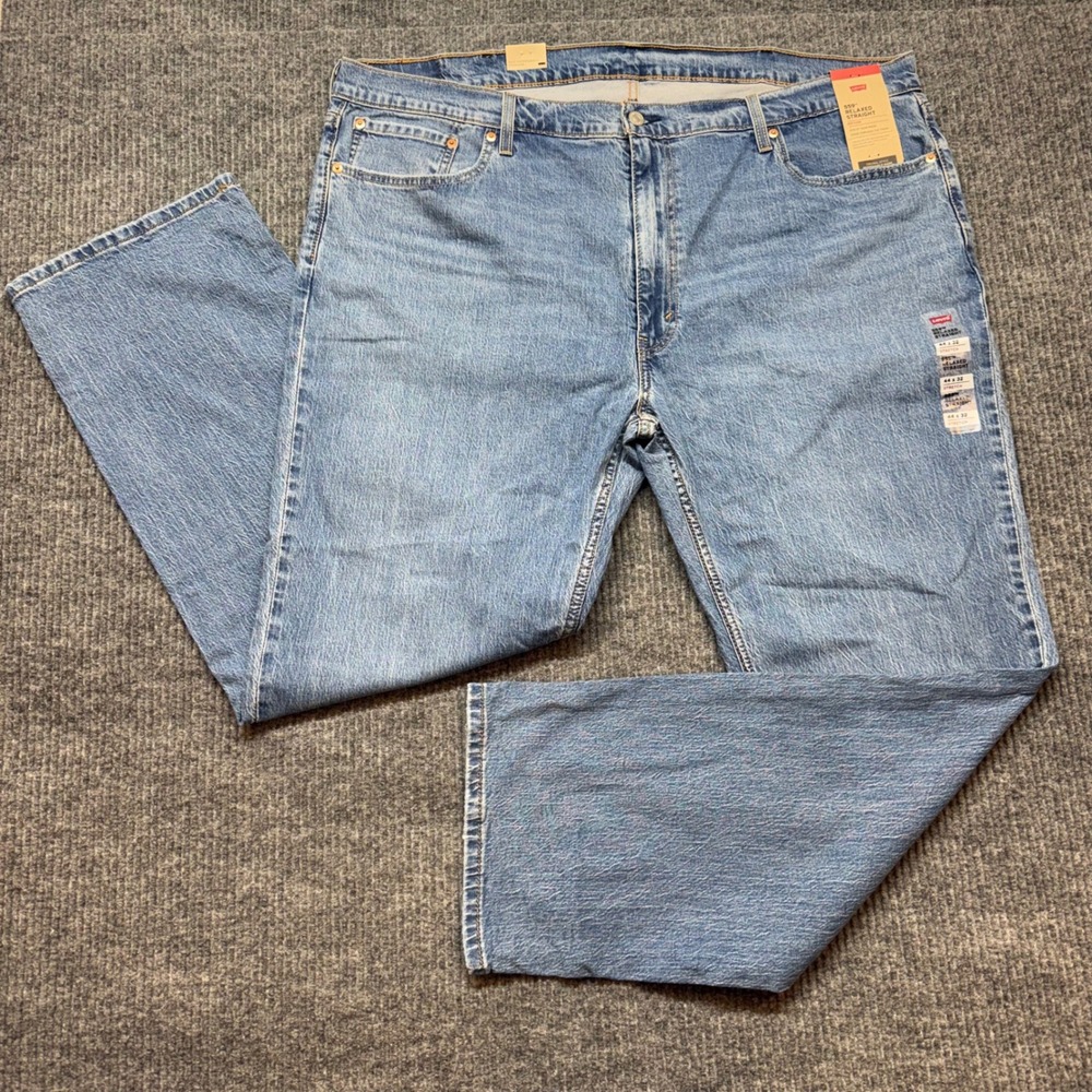 Levi's 559 Mens 44x32 Relaxed Straight Fit‎ Big & Tall Blue Stretch Jeans NWT
